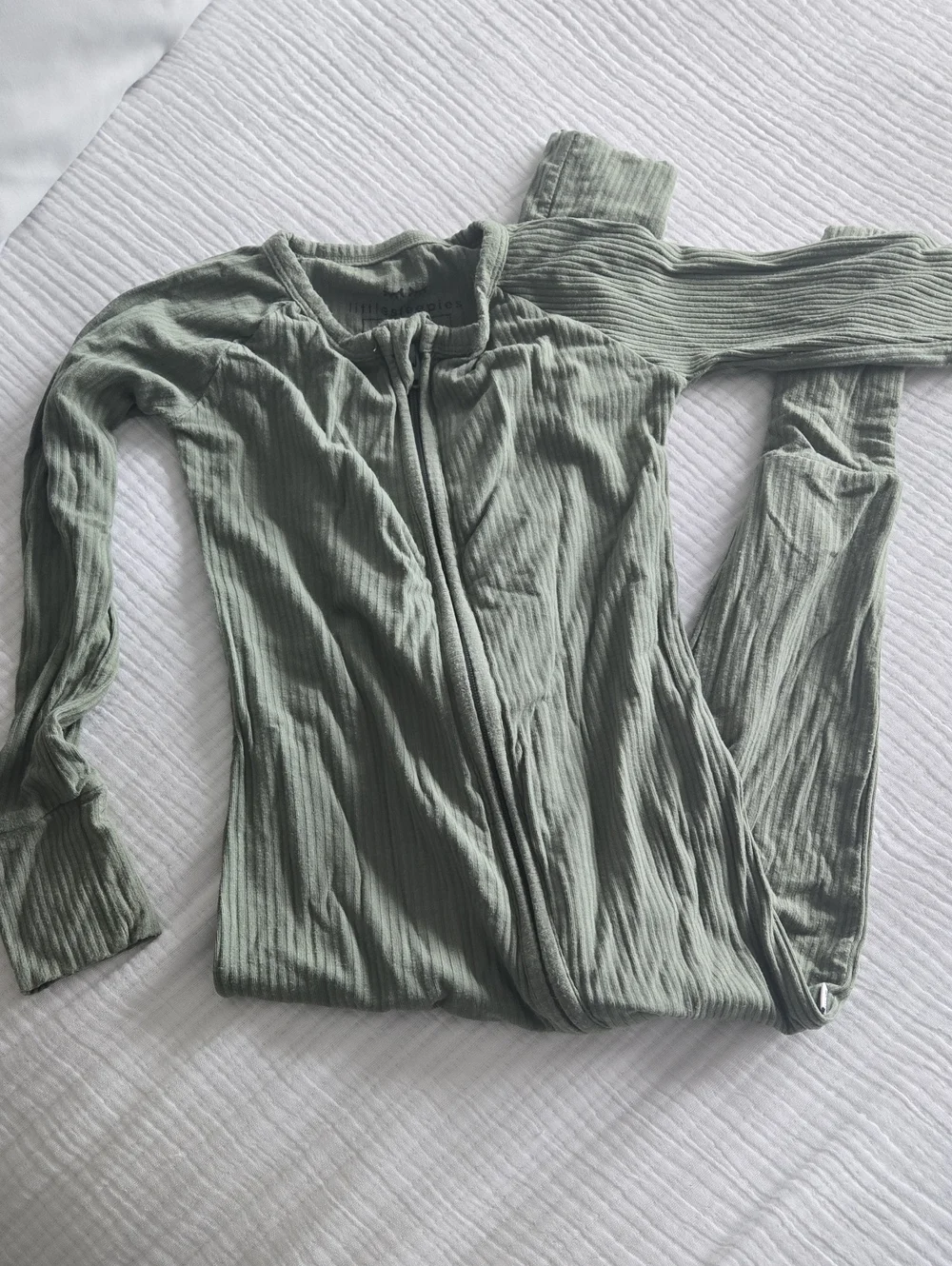 Little Sleepies Two-Way Zippy in Moss Ribbed — 2T | EUC